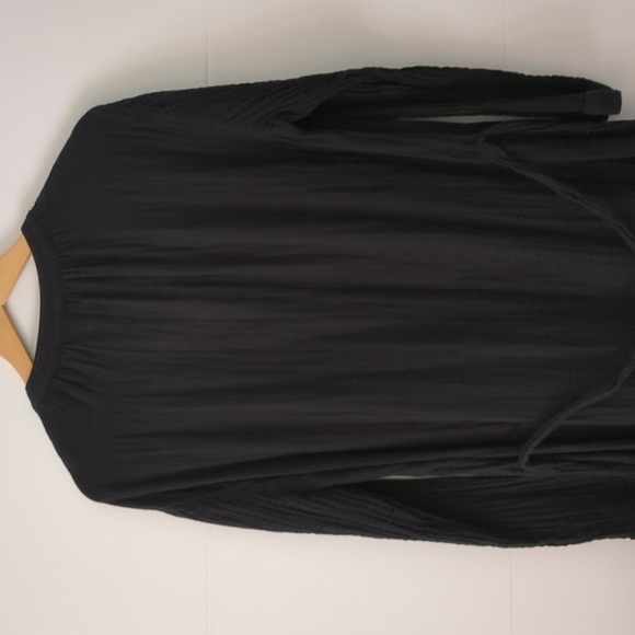 Michael Stars Gauzy Crepe Boho Beachy Minimalist Midi Dress Waist Sash& Pockets - Picture 9 of 10